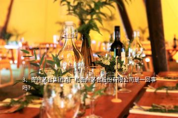 3、貴州茅臺集團(tuán)酒廠和貴州茅臺股份有限公司是一回事嗎？