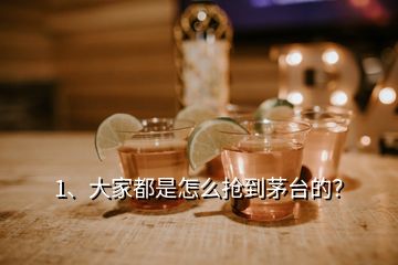 1、大家都是怎么搶到茅臺的？