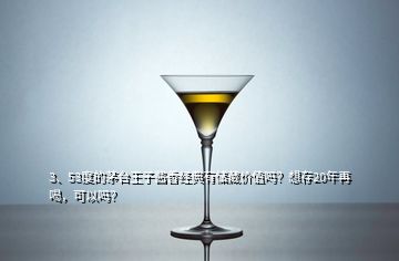 3、53度的茅臺王子醬香經(jīng)典有儲藏價值嗎？想存20年再喝，可以嗎？