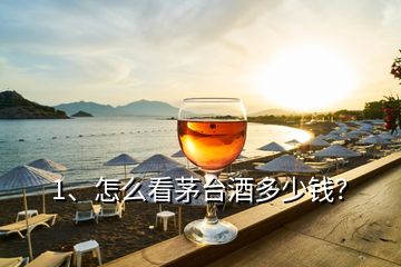 1、怎么看茅臺酒多少錢？