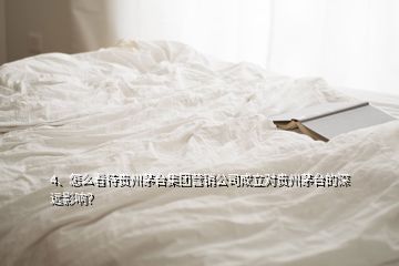 4、怎么看待貴州茅臺集團(tuán)營銷公司成立對貴州茅臺的深遠(yuǎn)影響？