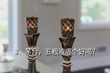 3、茅臺，五糧液哪個好喝？