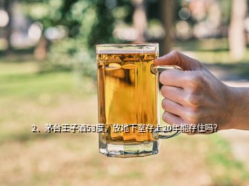 2、茅臺王子酒53度，放地下室存上20年能存住嗎？