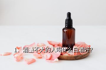 1、酒量不大的人喝什么白酒好？