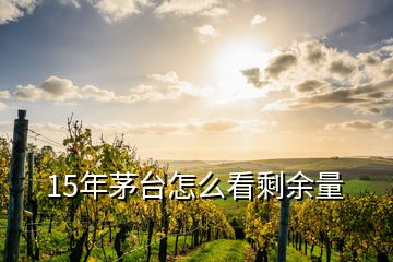 15年茅臺(tái)怎么看剩余量