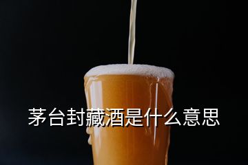 茅臺封藏酒是什么意思