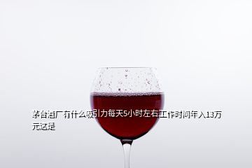 茅臺酒廠有什么吸引力每天5小時左右工作時間年入13萬元這是