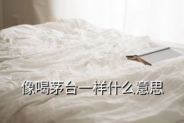 像喝茅臺(tái)一樣什么意思