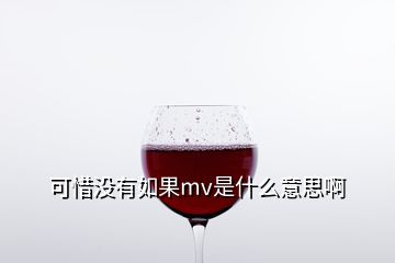 可惜沒(méi)有如果mv是什么意思啊