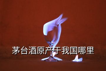 茅臺(tái)酒原產(chǎn)于我國哪里