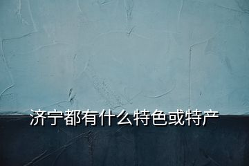 濟寧都有什么特色或特產(chǎn)