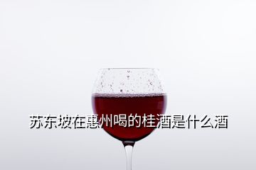 蘇東坡在惠州喝的桂酒是什么酒