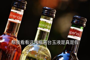 幫我看看這兩瓶茅臺(tái)玉液是真是假