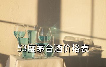 53度茅臺酒價格表