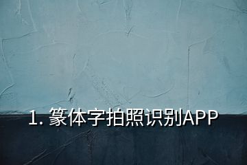 1. 篆體字拍照識別APP