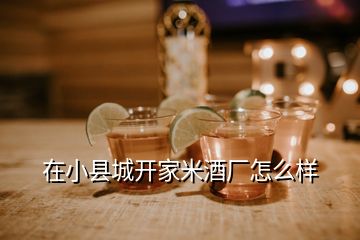 在小縣城開家米酒廠怎么樣