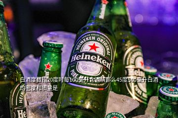 白酒度數(shù)指20度時每100毫升含酒精那么45度500毫升白酒的密度和質(zhì)量是