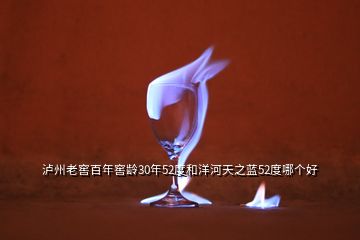 瀘州老窖百年窖齡30年52度和洋河天之藍(lán)52度哪個(gè)好