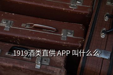 1919酒類(lèi)直供 APP 叫什么么