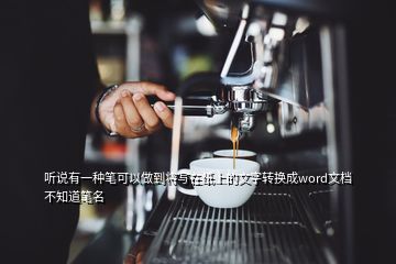 聽說有一種筆可以做到將寫在紙上的文字轉換成word文檔不知道筆名