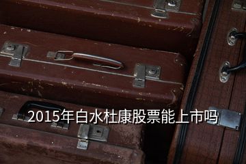 2015年白水杜康股票能上市嗎