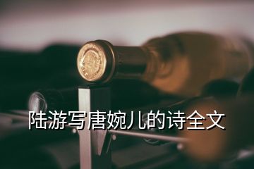 陸游寫唐婉兒的詩(shī)全文